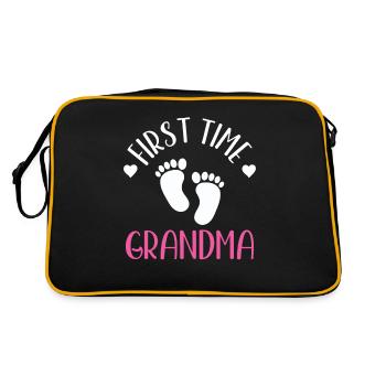 First Time Grandma Cute Grandparents First Time - Retro Bag - black/gold - Back