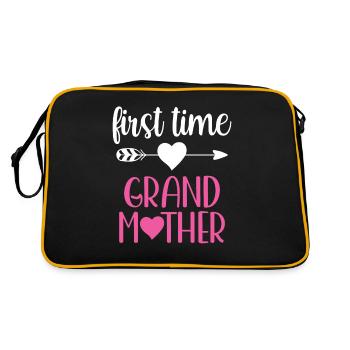 First Time Grandmother Cute Grandparents First Time - Retro Bag - black/gold - Back