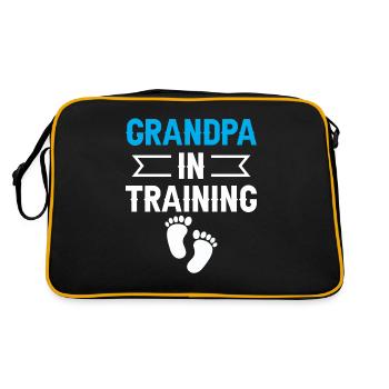 Grandpa In Training First Time Cute Grandparents - Retro Bag - black/gold - Back