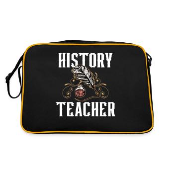 Geschichtslehrer Lehrer Geschichte Historiker - Retro Tasche - Schwarz/Gold - Hinten