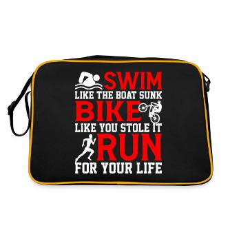 Swim Like The Boat Sunk, Bike Like You Stole It 2 - Retro Bag - black/gold - Back