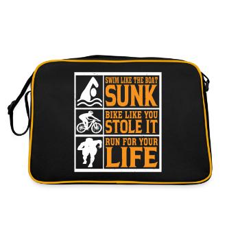 Swim Like The Boat Sunk, Bike Like You Stole It 3 - Retro Bag - black/gold - Back