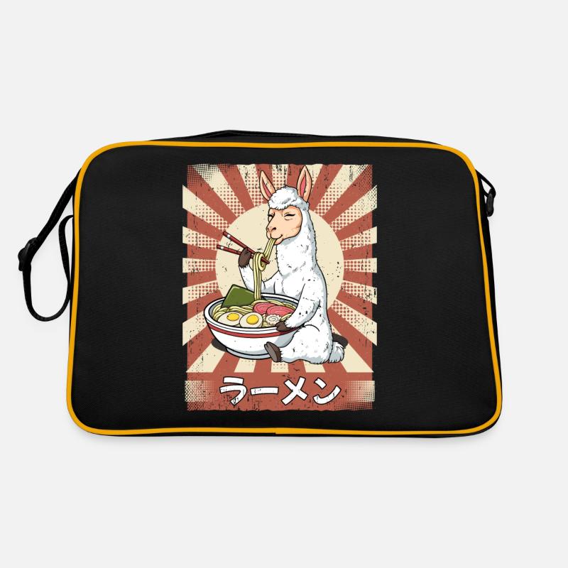 Ramen Alpaka Nudelsuppe Ramen - Retro Tasche - Schwarz/Gold