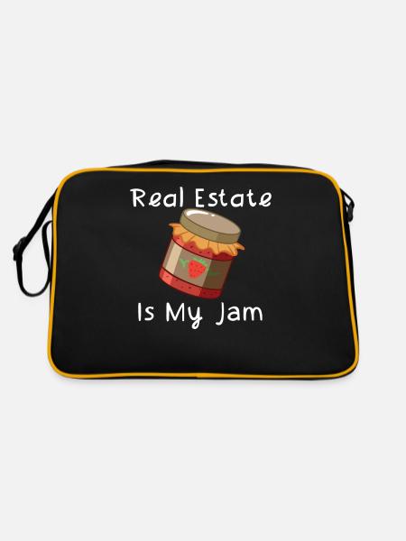 Immobilien sind meine Leidenschaft - Retro Tasche - Schwarz/Gold - Hinten