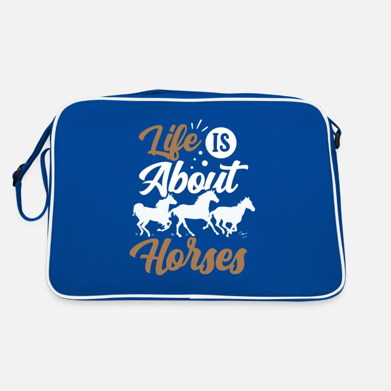 Das Leben Besteht Aus Pferden Pferd Reiten Retro Tasche