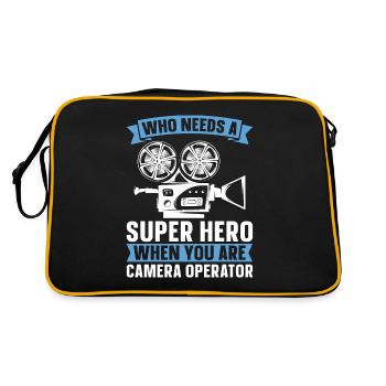 Camera Operator Who Needs A Super Hero Filmmaking - Retro Tasche - Schwarz/Gold - Hinten