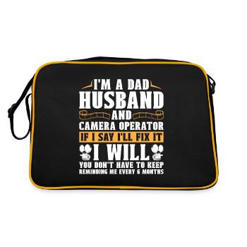 Camera Operator I'm A Dad Husband And Video Shoots - Retro Bag - black/gold - Back
