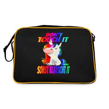 Don't Touch it otherwise Claps it - Rainbow - Retro Bag - black/gold - Back