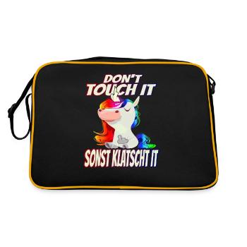Don't Touch it otherwise Claps it - Rainbow - Retro Bag - black/gold - Back