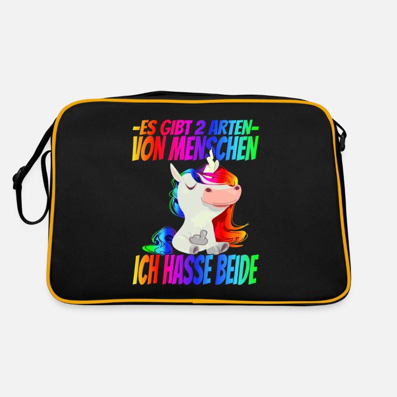 Es gibt 2 Arten Menschen Ich Hasse beide - Retro Tasche - Schwarz/Gold