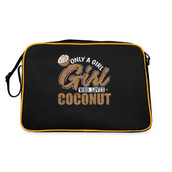 Only a Girl who loves Coconuts Palm Fruit - Retro Bag - black/gold - Back