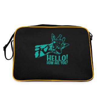 Bonjour, comment vas-tu? Girafe animal exotique - Sac Retro - noir/or - Dos