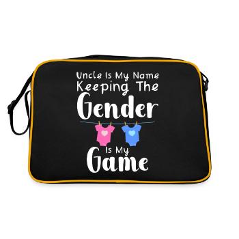 Onkel ist mein Name, das Geschlecht ist mein Spiel - Retro Tasche - Schwarz/Gold - Hinten