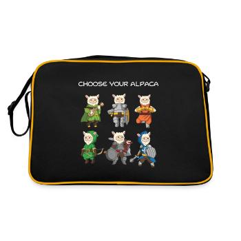 Brettspiel Choose Alpaka Lama Tabletop Geschenk - Retro Tasche - Schwarz/Gold - Hinten
