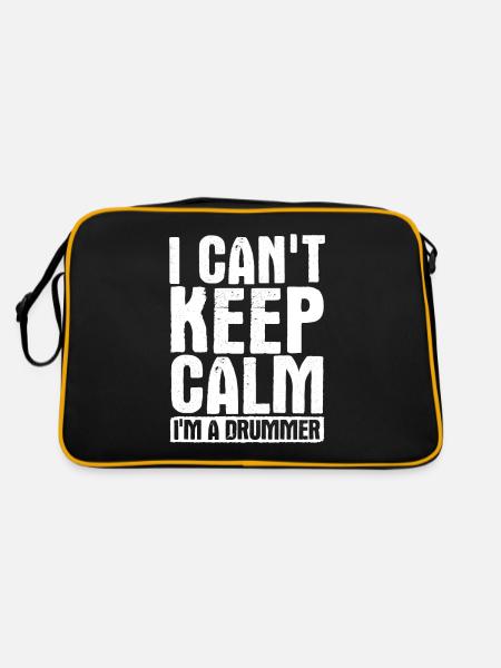 Schlagzeug Spieler Drummer - Retro Tasche - Schwarz/Gold - Hinten