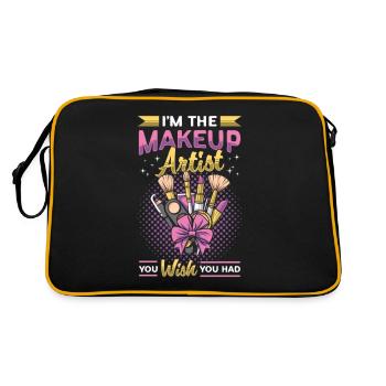 Makeup Artist I'm The Makeup Artist You Beautician - Retro Tasche - Schwarz/Gold - Hinten