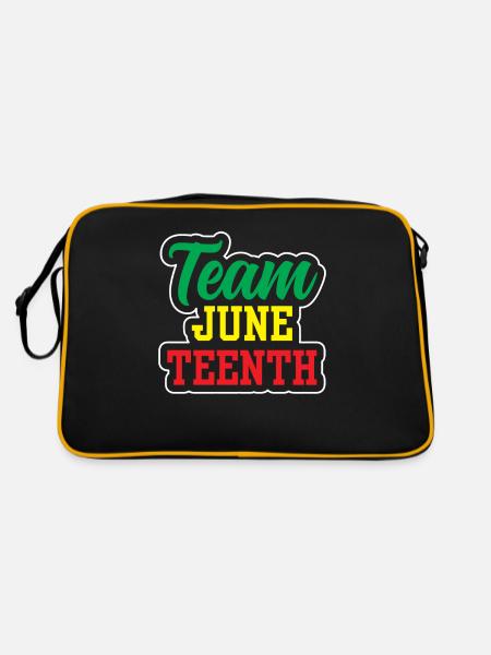 Team Juneteenth 1865 African American Black - Retro Tasche - Schwarz/Gold - Hinten
