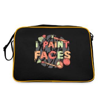 Makeup Artist I Paint Faces Beautician Cosmetics - Retro Tasche - Schwarz/Gold - Hinten