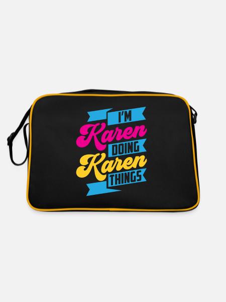 I'm Karen and I do Karen stuff Karen's meme - Retro Bag - black/gold - Back