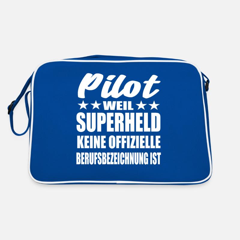 Pilot Superheld Spruch Retro Tasche