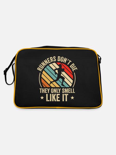 Laufen Läufer Joggen - Retro Tasche - Schwarz/Gold - Hinten