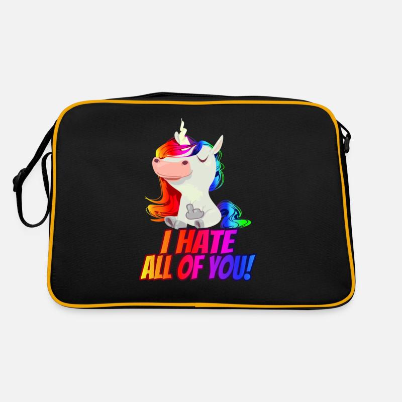 I hate you all! - Middle finger rainbow Retro Bag