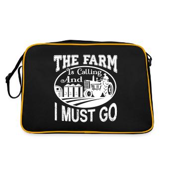Farmer The Farm Is Calling Me - Retro Bag - black/gold - Back