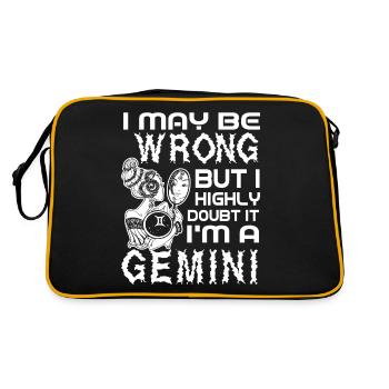 Gemini I'm An Gemini Sign Of Zodiac - Retro Bag - black/gold - Back
