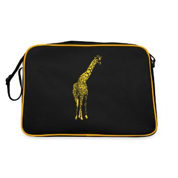 Big Giraffe in Africa Safari - Retro Bag - black/gold - Back