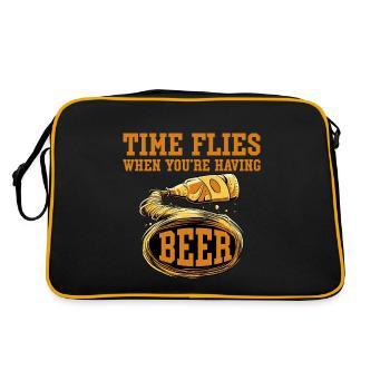 Time Flies When You're Having Beer 4 - Retro Tasche - Schwarz/Gold - Hinten