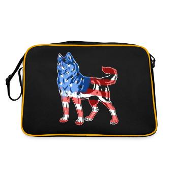 Siberian Husky Siberian Husky Flag - Retro Bag - black/gold - Back