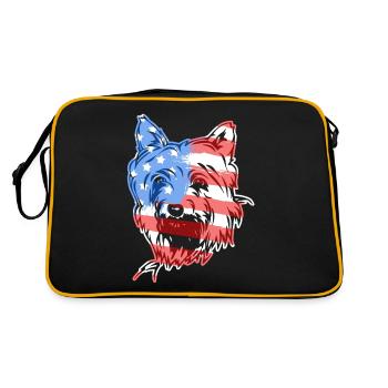 Silky Terrier Silky Terrier Flag - Retro Bag - black/gold - Back