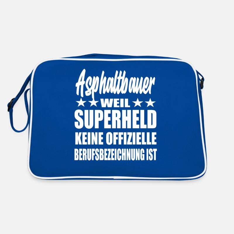 Asphaltbauer Superheld Spruch Retro Tasche