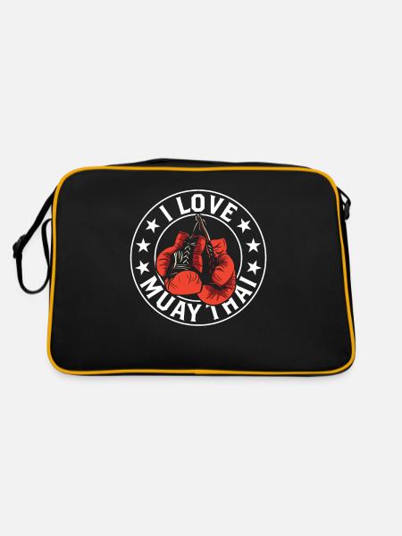 J’adore les arts martiaux des combattants de combat Muay Thai - Sac Retro - noir/or - Dos