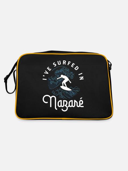 J’ai surfé à Nazaré Surfer Surfer Surfing - Sac Retro - noir/or - Dos