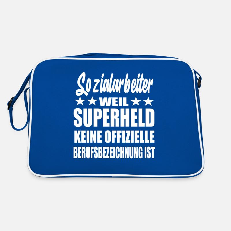 Sozialarbeiter Superheld Spruch Retro Tasche