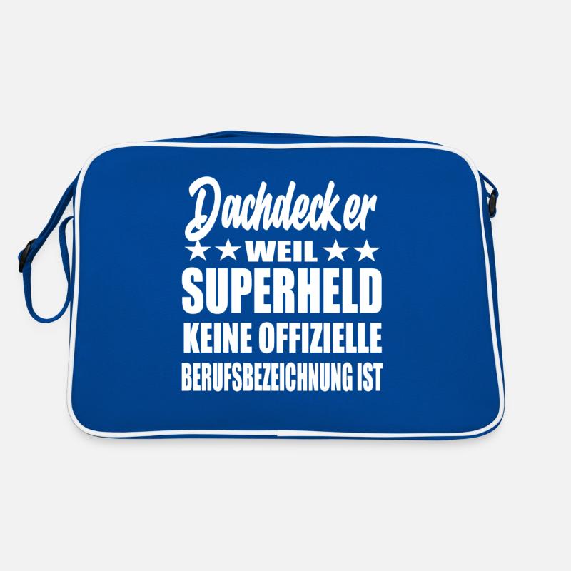 Dachdecker Superheld Spruch Retro Tasche
