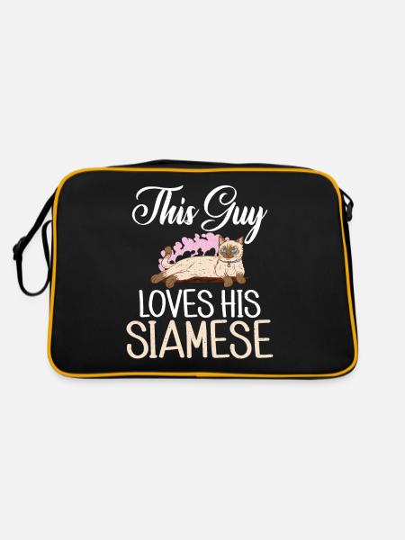 Cadeaux de chat siamois - Sac Retro - noir/or - Dos