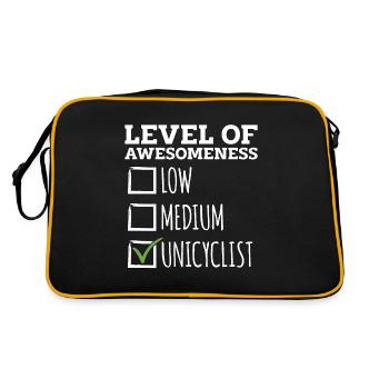 Unicycle Level Of Awesomeness Bicycle Unicyclist - Retro Tasche - Schwarz/Gold - Hinten