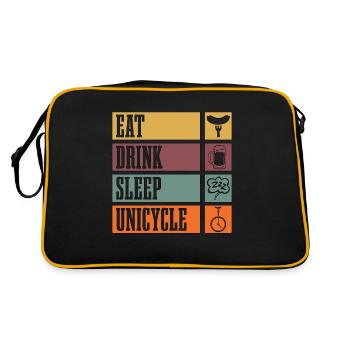 Unicycle Eat Drink Sleep Unicycle Loves Unicycling - Retro Bag - black/gold - Back