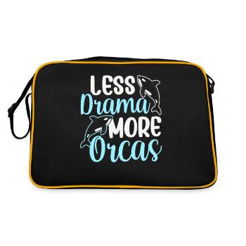 Moins de drame Plus d’orques Mer Protéger la baleine Orque - Sac Retro - noir/or - Dos