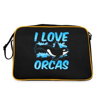 J’aime les orques baleine de mer Orca Protect - Sac Retro - noir/or - Dos