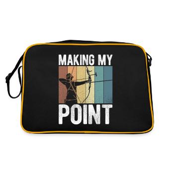 Bogenschießen Archery - Retro Tasche - Schwarz/Gold - Hinten