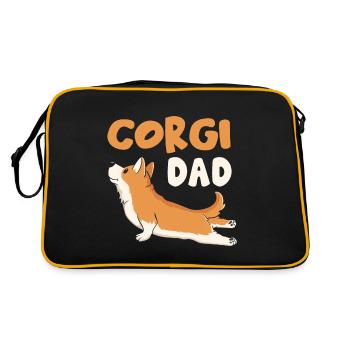 Corgi Dad Dogs Gift Dog Owner Corgi - Retro Bag - black/gold - Back
