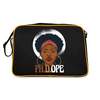 PH. D.OPE Doctorat Doctorant Diplômé Afro - Sac Retro - noir/or - Dos