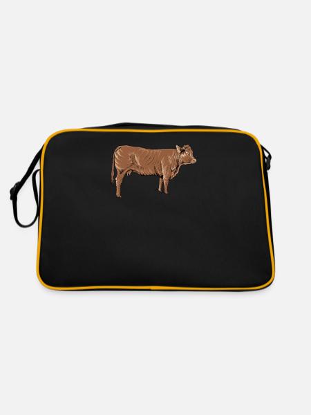Limousin beef I France cattle breeding for - Retro Bag - black/gold - Back