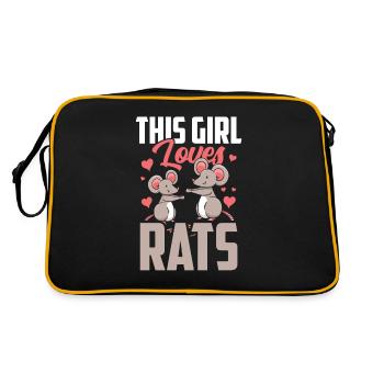 This girl loves rats cute animal rat - Retro Bag - black/gold - Back