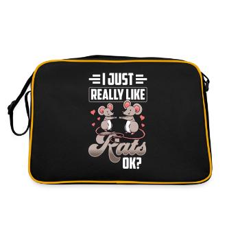 I just like rats very cute rat animal - Retro Bag - black/gold - Back