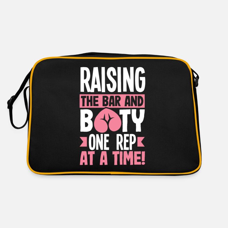 Raising the Bar and Booty, One Rep at a Time Retro Tasche