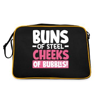 Des petits pains d’acier, des joues de bulles ! - Sac Retro - noir/or - Dos